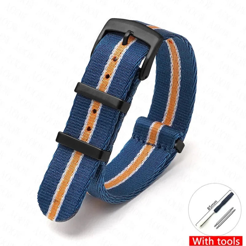 Soft Nylon Strap for Omega Seamaster 007 & Seiko Prospex - Military Canvas Watch Band