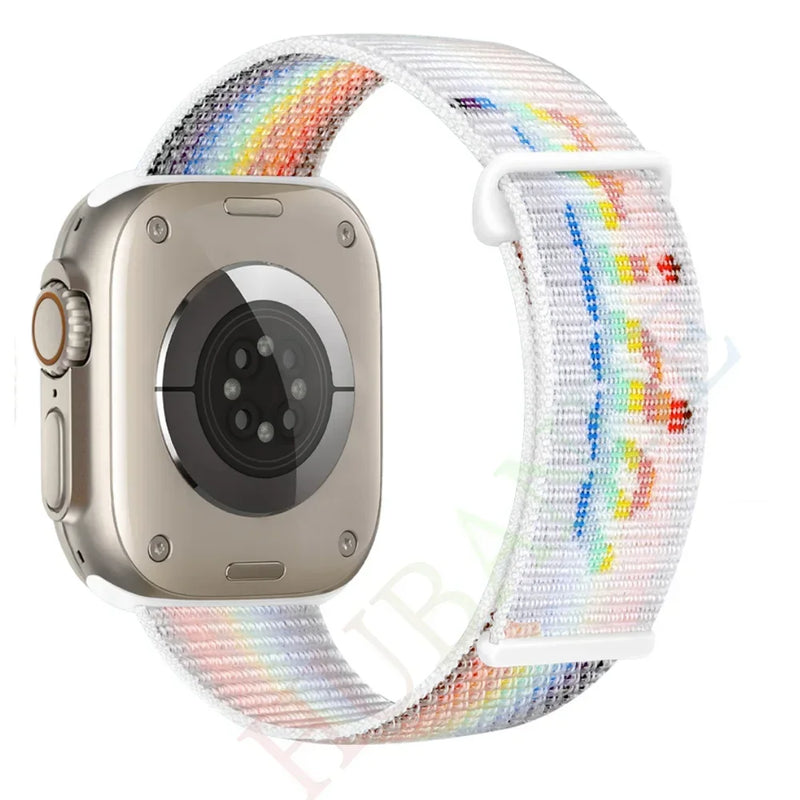 Nylon Loop Strap for Apple, Watch Sport Band Bracelet for Series Ultra 8/7/6, SE, 5, 4, 38mm to 49mm