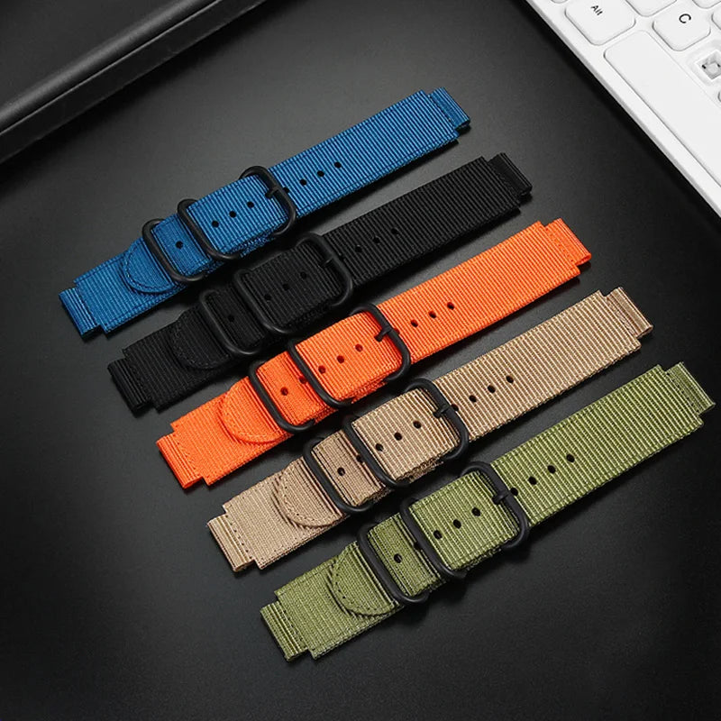 Waterproof Canvas Watchband for TIMEX T2N720, T2N721, TW2R55500 - 24*16mm Sports Strap