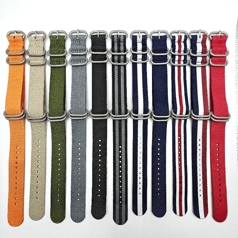 18mm/20mm/22mm/24mm Nylon Woven Canvas Watchband Strap – Universal for SEIKO, IWC, Citizen, Rolex