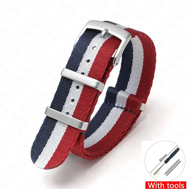 Soft Nylon Strap for Omega Seamaster 007 & Seiko Prospex - Military Canvas Watch Band