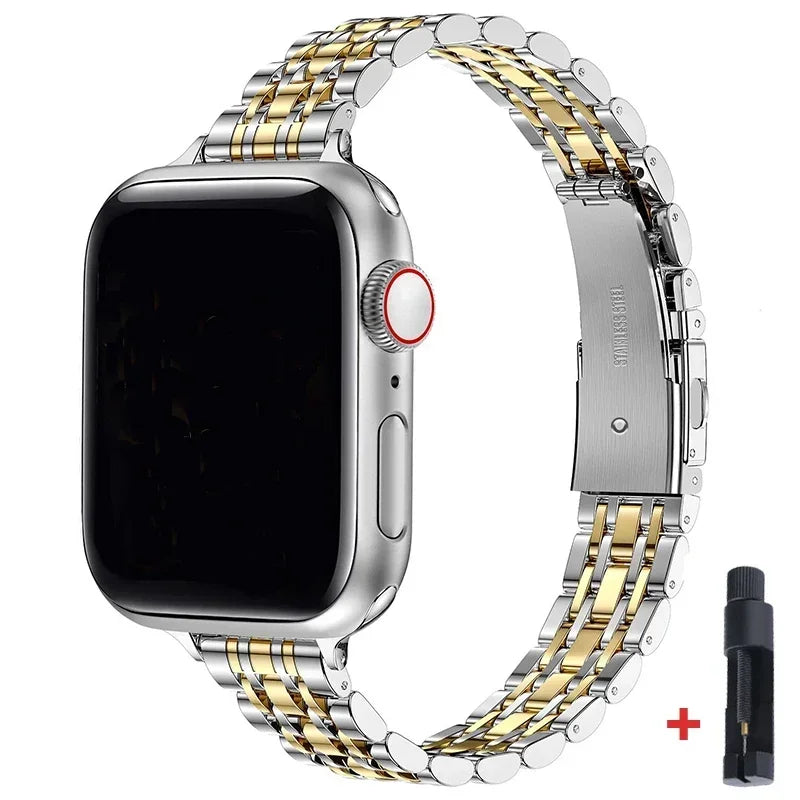 Stainless Steel Strap for Apple Watch Ultra 2, Series 10,9,8,SE,7,6 – 49mm,45mm,44mm,42mm,41mm, 40mm