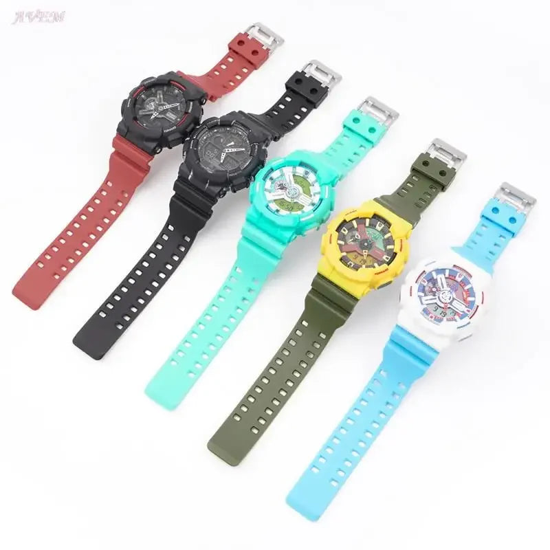 16mm Silicone Strap for Casio G-SHOCK GA-100/110/200 GD-100 GW-8900, TPU Band