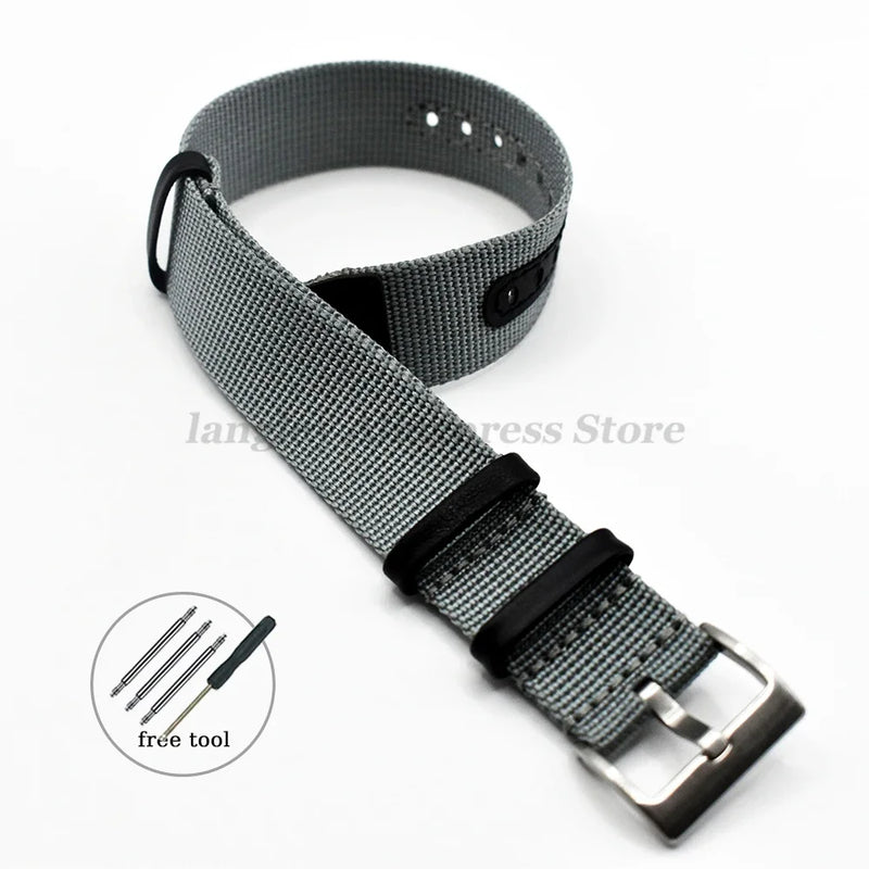 Canvas Nylon Leather Watch Strap for Seiko, Omega, Hamilton - 20mm & 22mm Replacement Wristband