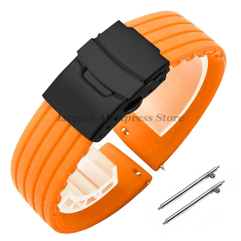 8mm 20mm 22mm 24mm Quick Release Silicone Watchband for Huawei, Fossil, Seiko & More