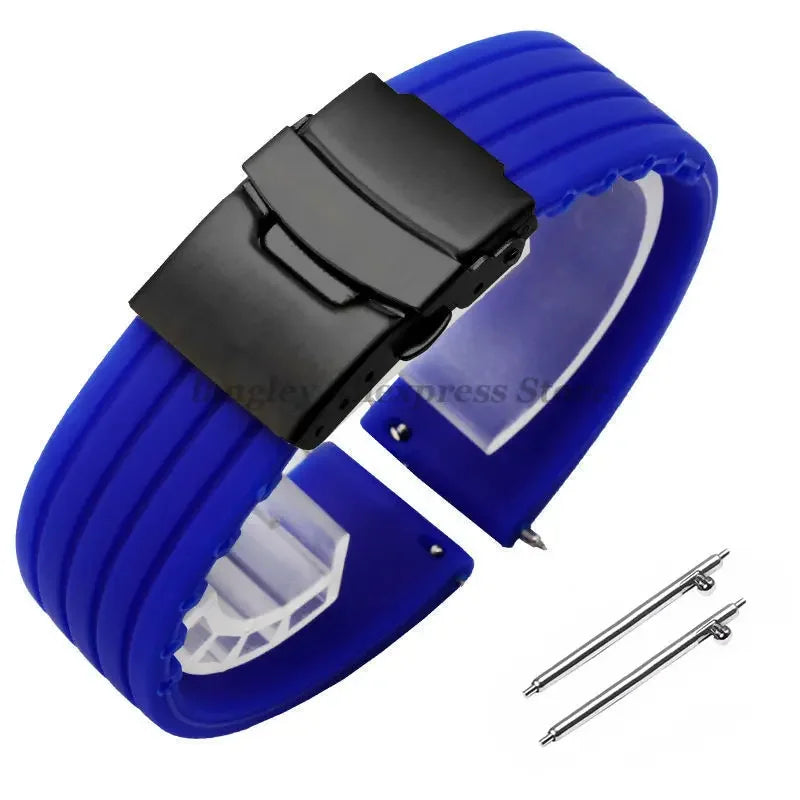 8mm 20mm 22mm 24mm Quick Release Silicone Watchband for Huawei, Fossil, Seiko & More