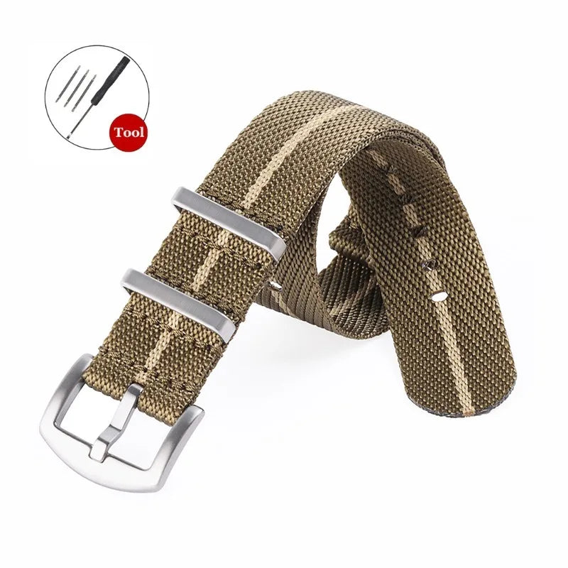 Universal Military Nylon Strap for Omega 007, Seiko SKX007 Premium Fabric Watch Band for Men & Women