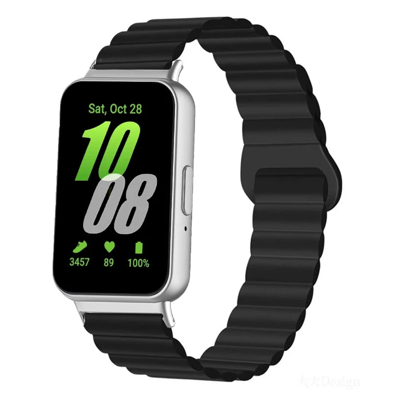 Magnetic Sport Silicone Strap for Samsung Galaxy Fit 3 – Adjustable Watch Band for Men & Women