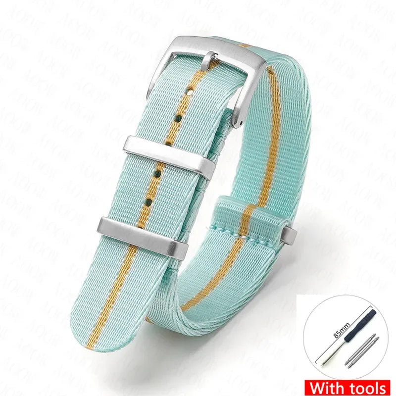 Soft Nylon Strap for Omega Seamaster 007 & Seiko Prospex - Military Canvas Watch Band