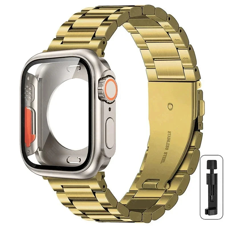 Stainless Steel Strap + Ultra Case for Apple Watch Series 4-9 (40mm-45mm)