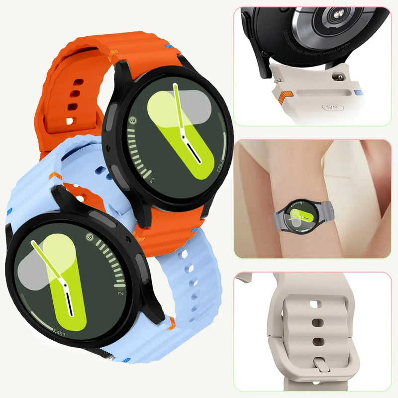 Protector  Case + Silicone Band Strap for Samsung Galaxy Watch 7, 6, 6 Classic, 5, 4 (40mm, 44mm)