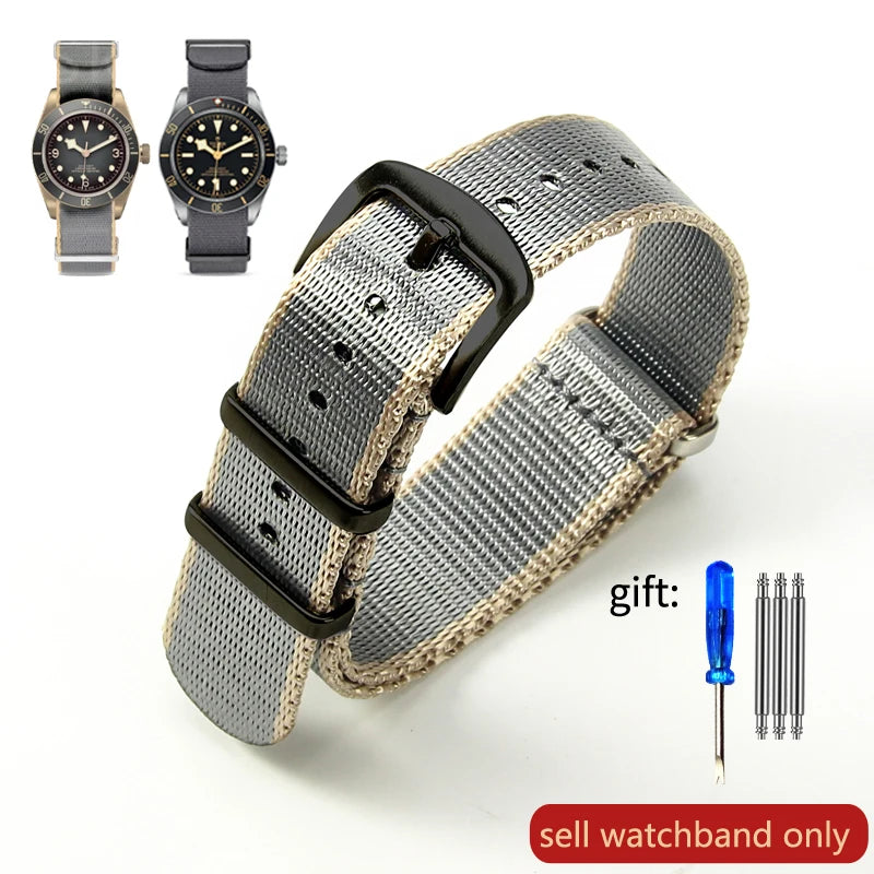 Breathable Soft Nylon Watchband – 20mm & 22mm Strap for Omega, Longines, Seiko, Casio, Mido