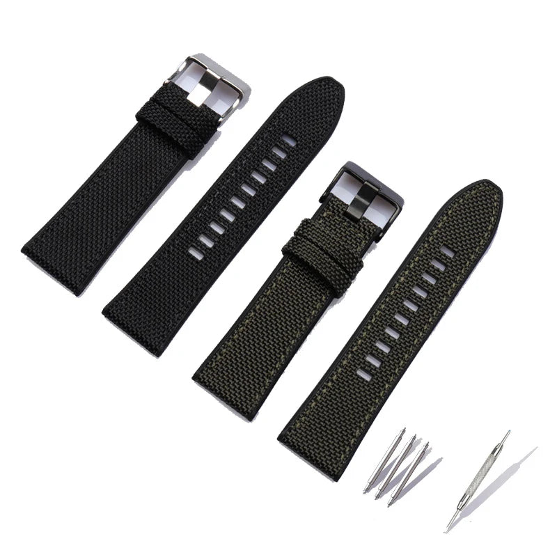 Canvas Silicone Watch Strap for Diesel DZ4500, DZ4506, DZ7420, DZ4318 - 24mm, 26mm, 28mm