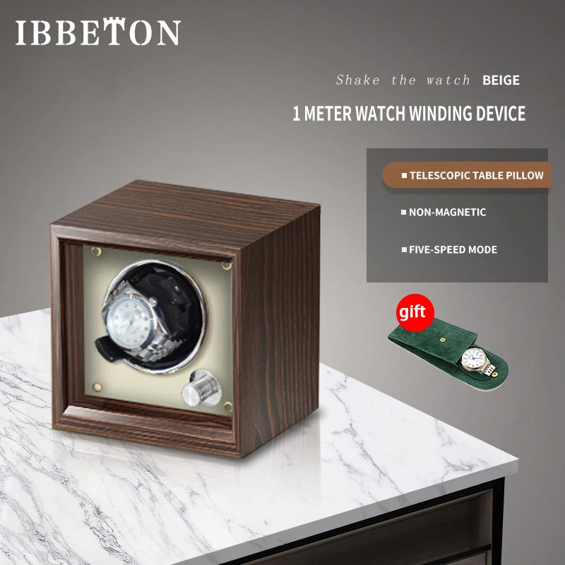 IBBETON Wooden Watch Winder Case, 2/4/6 Slots, Mabuchi Motor, Luxury Storage