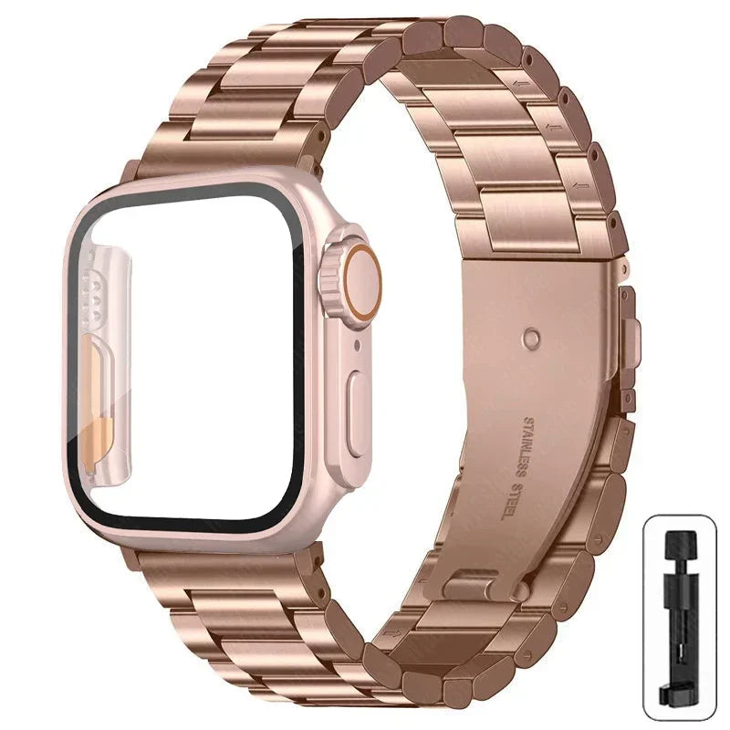 Stainless Steel Strap + Ultra Case for Apple Watch Series 4-9 (40mm-45mm)