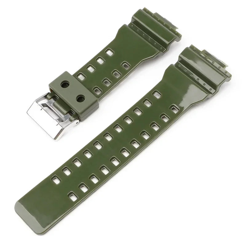 16mm Silicone Strap for Casio G-SHOCK GA-100/110/200 GD-100 GW-8900, TPU Band