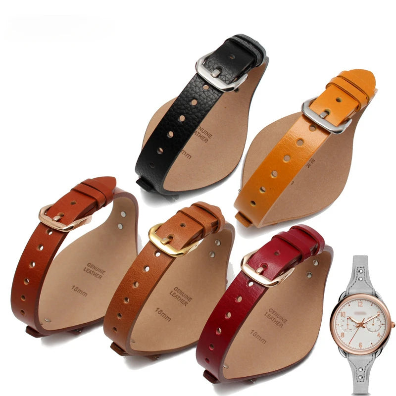 Calfskin Strap for Fossil Women's Series ES4113, ES3625, ES3616, ES3838, ES4114 - 18mm Genuine Leather Watchband