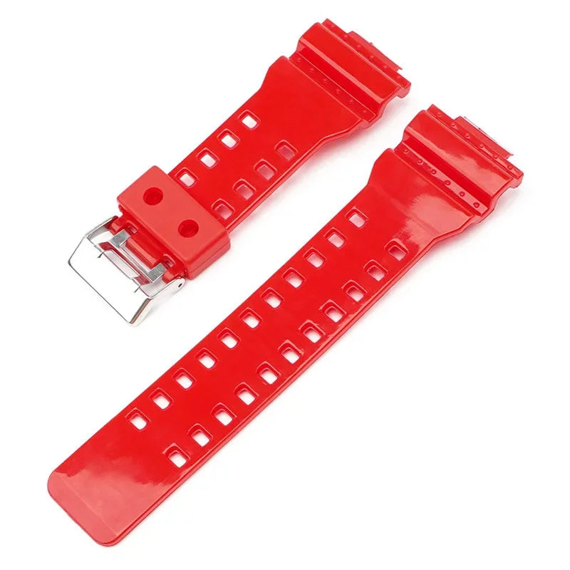 16mm Silicone Strap for Casio G-SHOCK GA-100/110/200 GD-100 GW-8900, TPU Band