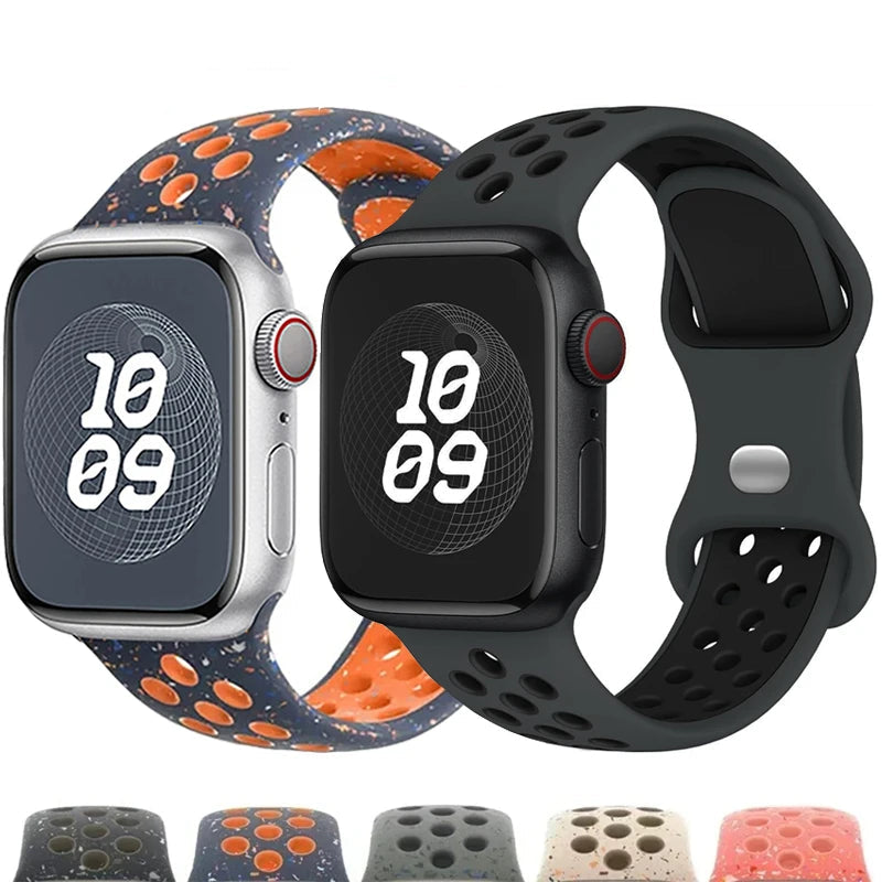 Strap For Apple Watch Band - Silicone Sport Bracelet for Series 10, 9, 8, Ultra, SE, 7, 6, 5, 44mm, 49mm, 40mm