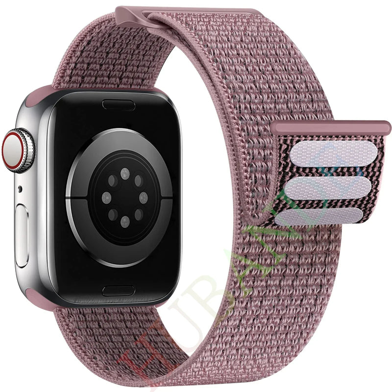 Nylon Loop Strap for Apple, Watch Sport Band Bracelet for Series Ultra 8/7/6, SE, 5, 4, 38mm to 49mm