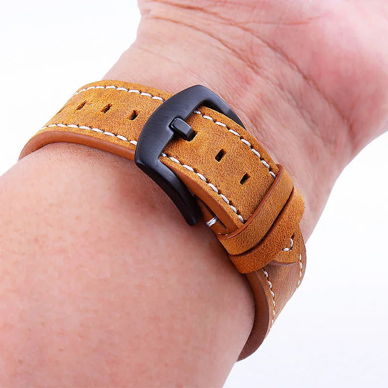 Retro Calf Leather Watchband Samsung, Huawei, Omega, Rolex and other models (18mm/20mm/22mm/24mm)