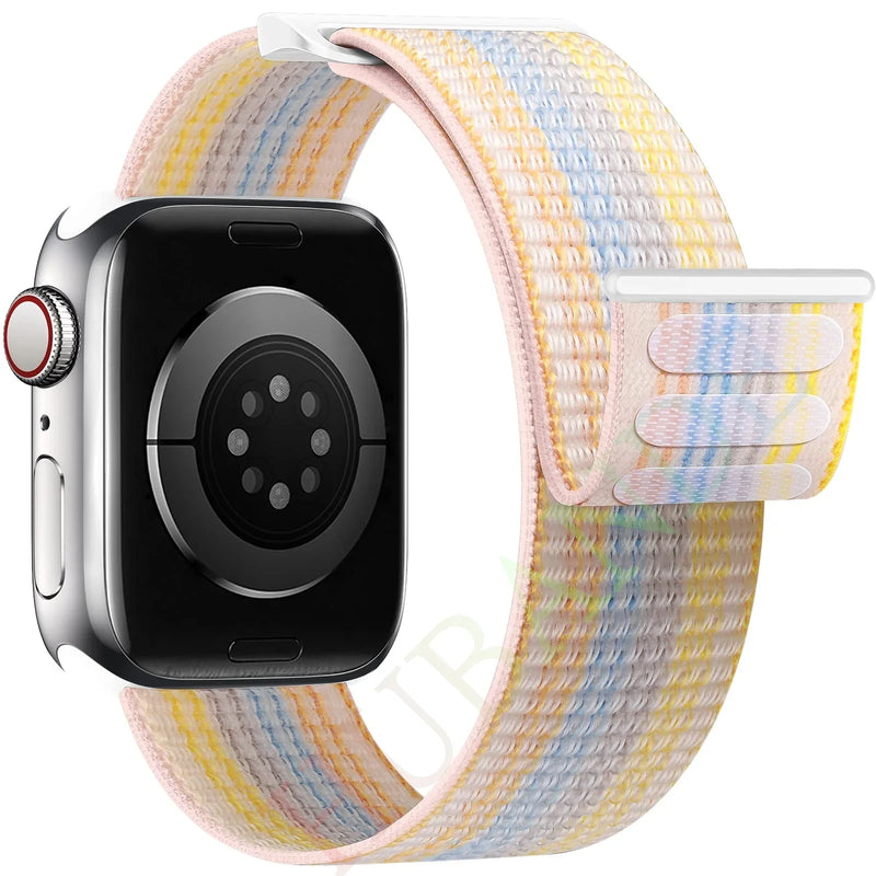 Nylon Loop Strap for Apple, Watch Sport Band Bracelet for Series Ultra 8/7/6, SE, 5, 4, 38mm to 49mm