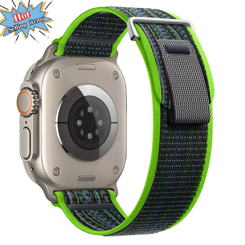 Trail Loop Nylon Strap For Apple Watch Ultra 2, Series 10, 9, 8, 7, SE, and More – Breathable Sports Wristband