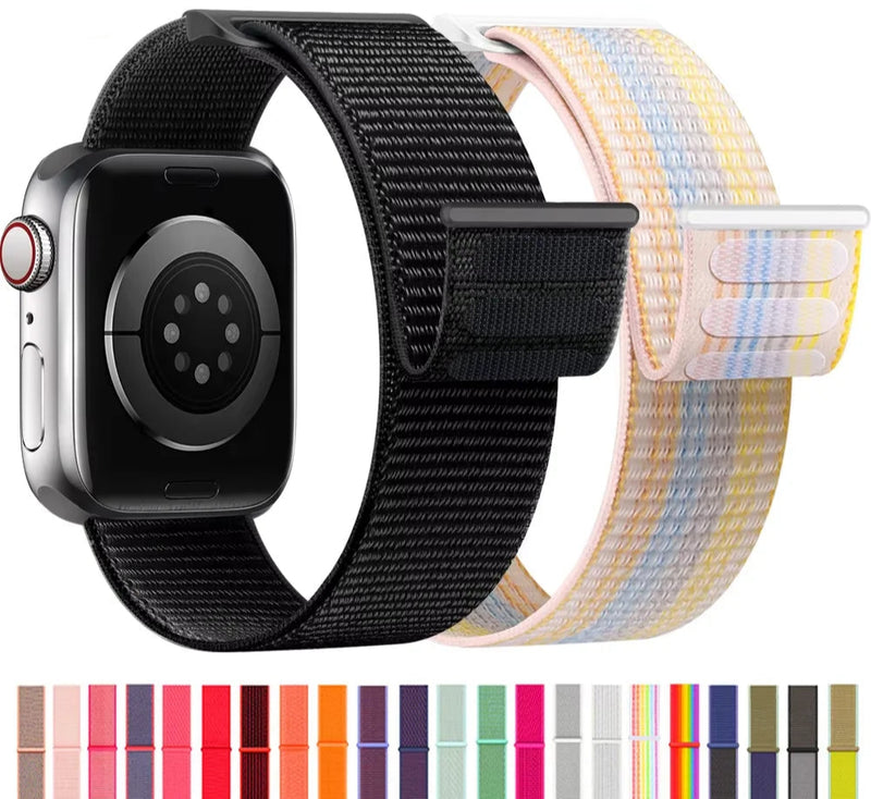 Nylon Loop Strap for Apple, Watch Sport Band Bracelet for Series Ultra 8/7/6, SE, 5, 4, 38mm to 49mm