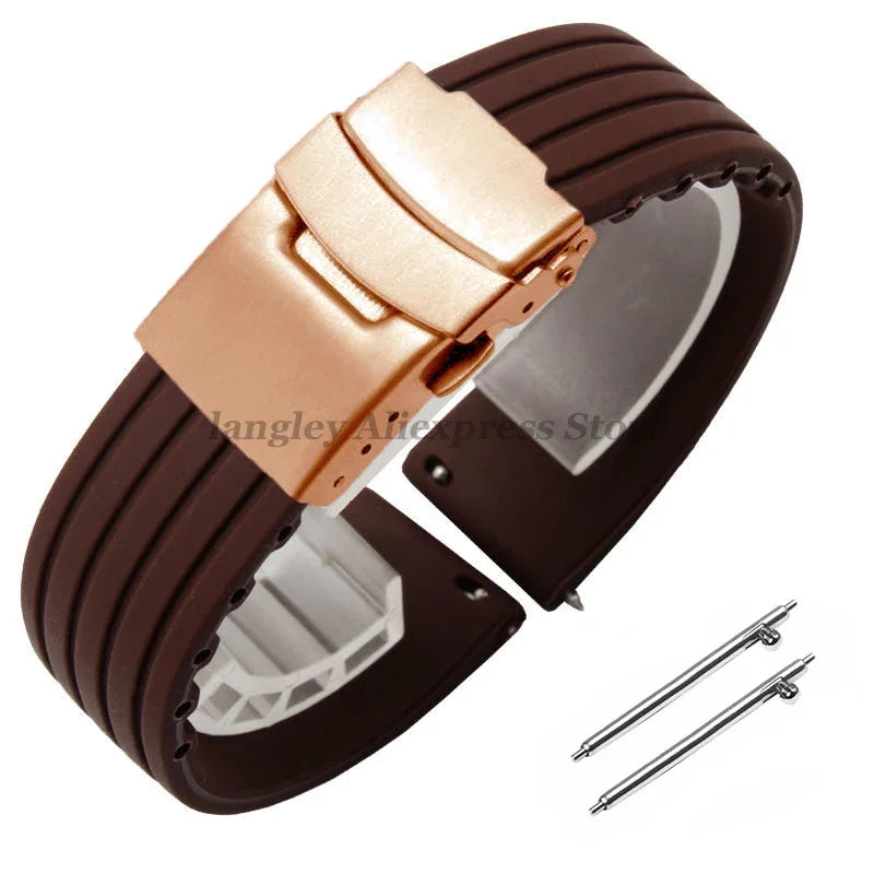 8mm 20mm 22mm 24mm Quick Release Silicone Watchband for Huawei, Fossil, Seiko & More