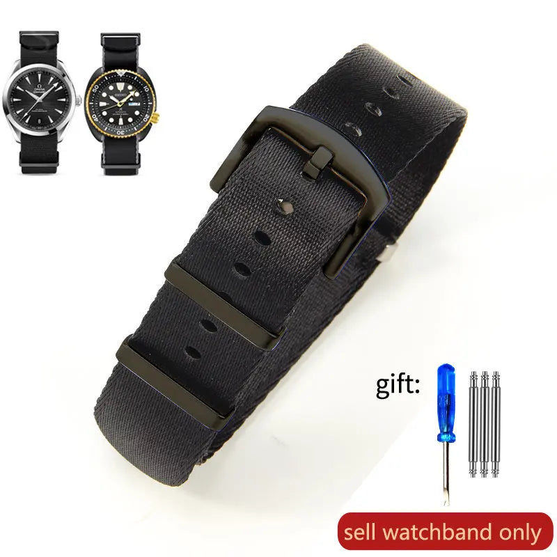 Breathable Soft Nylon Watchband – 20mm & 22mm Strap for Omega, Longines, Seiko, Casio, Mido