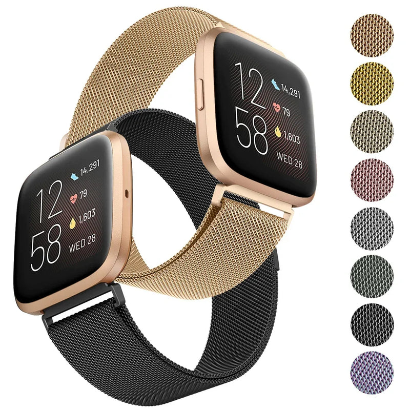 Metal Magnetic Strap for Fitbit Versa 4/3/2/Lite/Sense 2, Stainless Steel Band