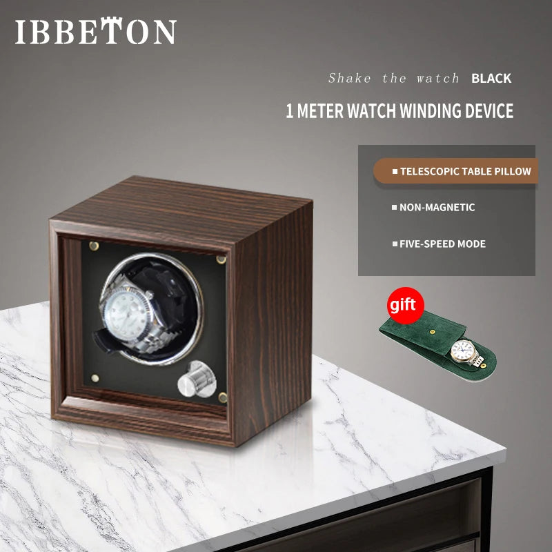 IBBETON Wooden Watch Winder Case, 2/4/6 Slots, Mabuchi Motor, Luxury Storage