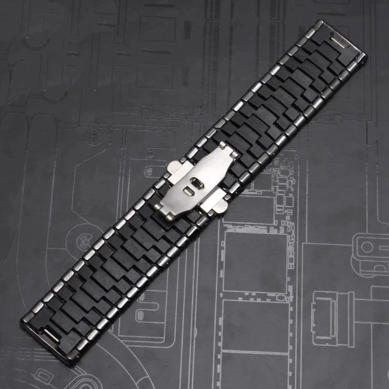 Premium-Grade Black Ceramic Watch Band Replacement for RADO DIAMASTER Series