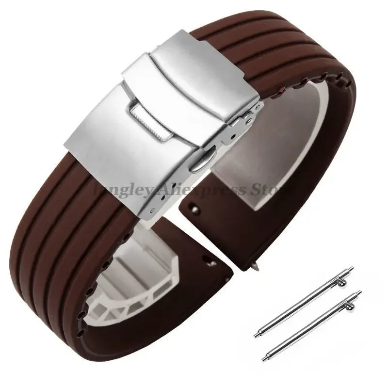 8mm 20mm 22mm 24mm Quick Release Silicone Watchband for Huawei, Fossil, Seiko & More