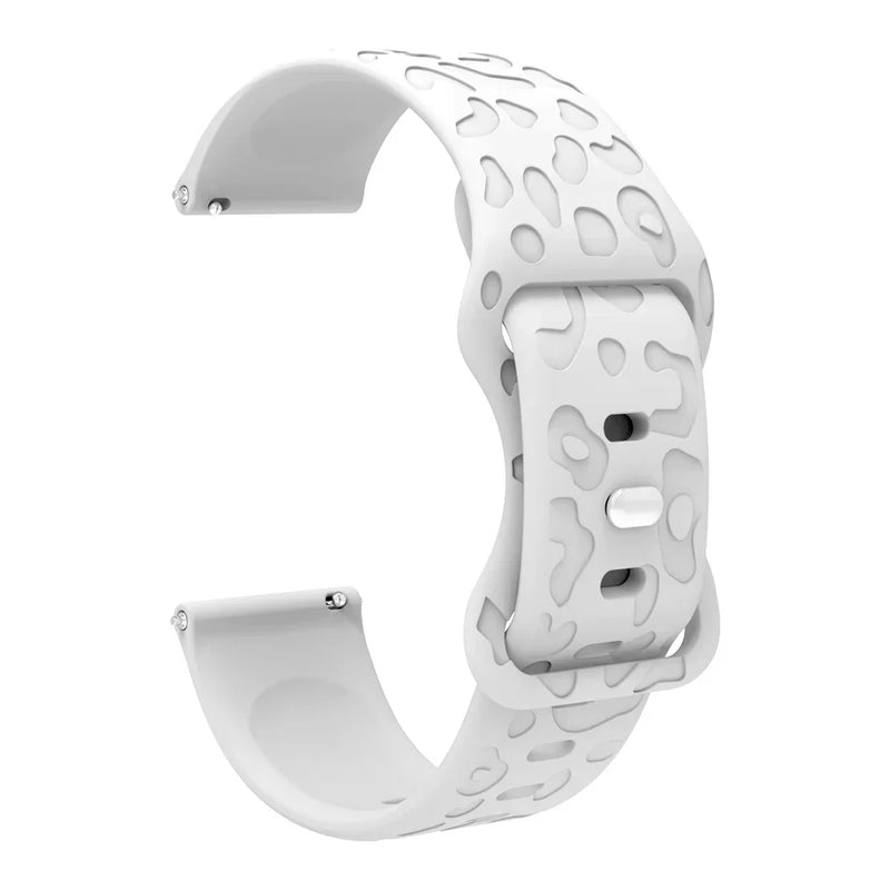 18mm 20mm 22mm Engraved Leopard Silicone Strap for Samsung Galaxy Watch, Huawei GT, Amazfit GTR