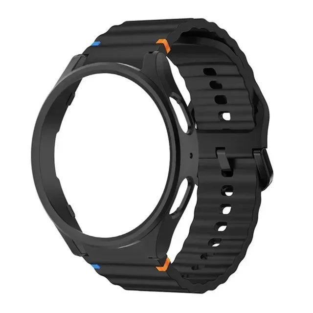 Protector  Case + Silicone Band Strap for Samsung Galaxy Watch 7, 6, 6 Classic, 5, 4 (40mm, 44mm)