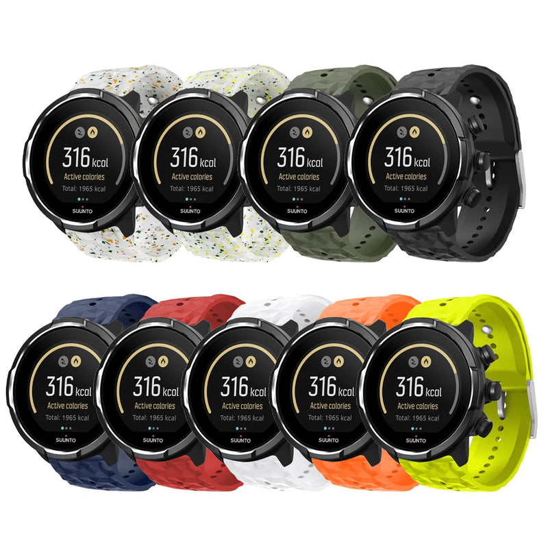 24mm Breathable Silicone Sports Strap for Suunto 7/9/D5/Spartan Wrist HR Baro