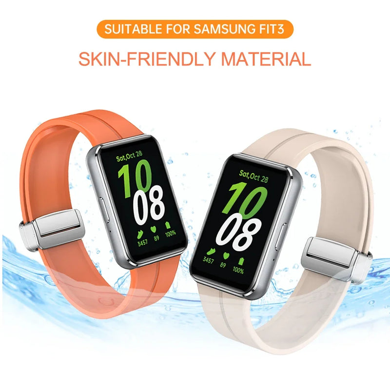 Magnetic Silicone Strap for Samsung Galaxy Fit 3 – Adjustable Sport Band