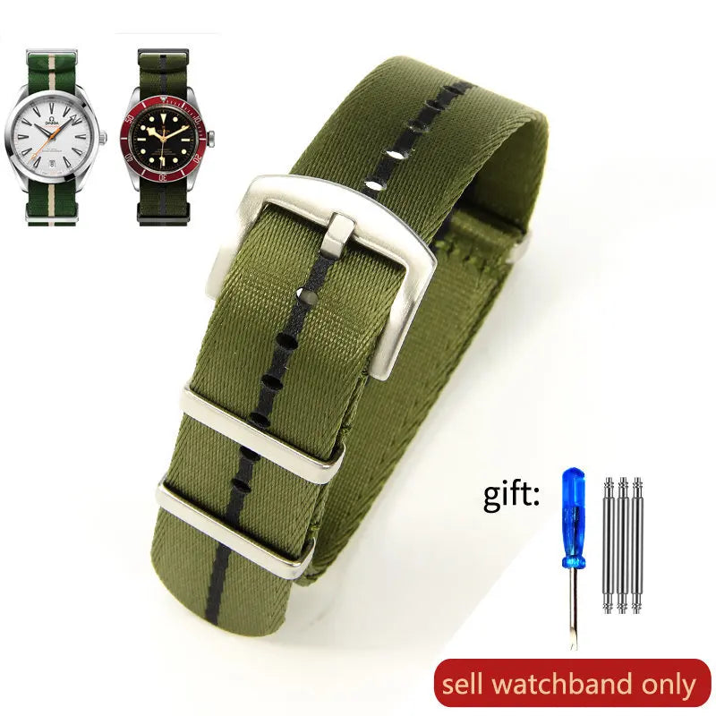 Breathable Soft Nylon Watchband – 20mm & 22mm Strap for Omega, Longines, Seiko, Casio, Mido