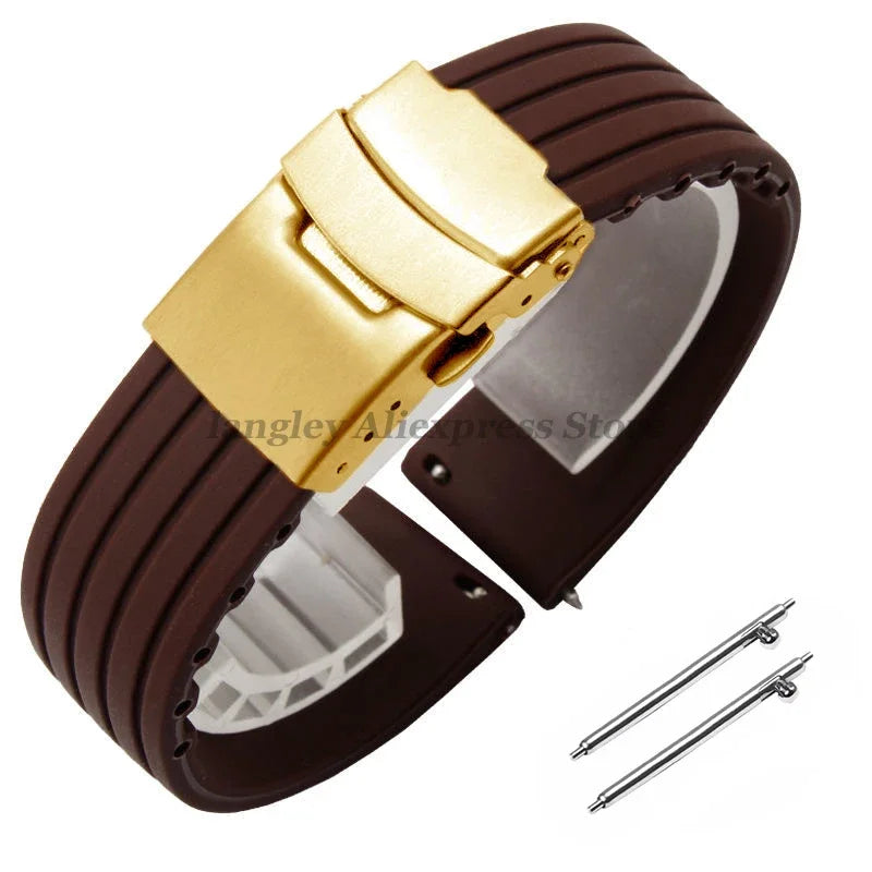 8mm 20mm 22mm 24mm Quick Release Silicone Watchband for Huawei, Fossil, Seiko & More