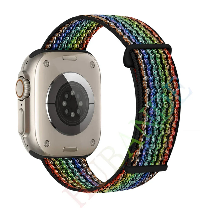 Nylon Loop Strap for Apple, Watch Sport Band Bracelet for Series Ultra 8/7/6, SE, 5, 4, 38mm to 49mm