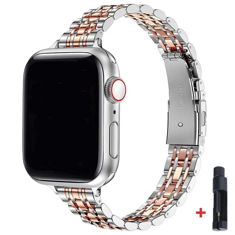 Stainless Steel Strap for Apple Watch Ultra 2, Series 10,9,8,SE,7,6 – 49mm,45mm,44mm,42mm,41mm, 40mm