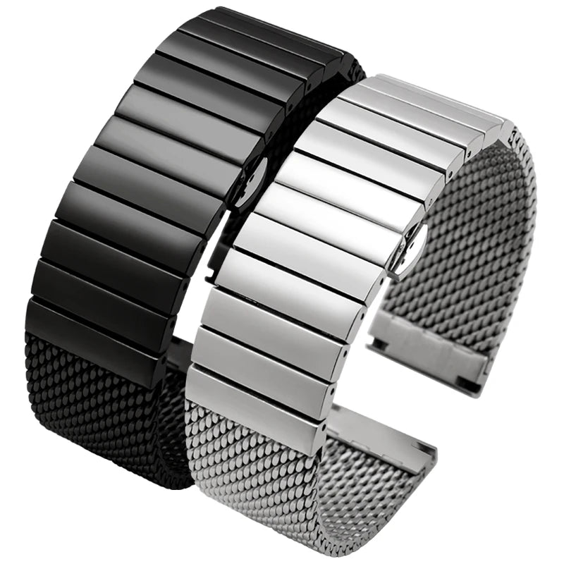 Steel Dive Shark Mesh Milanese Watch Bracelet Strap – 20mm/22mm/24mm for Breitling, Omega