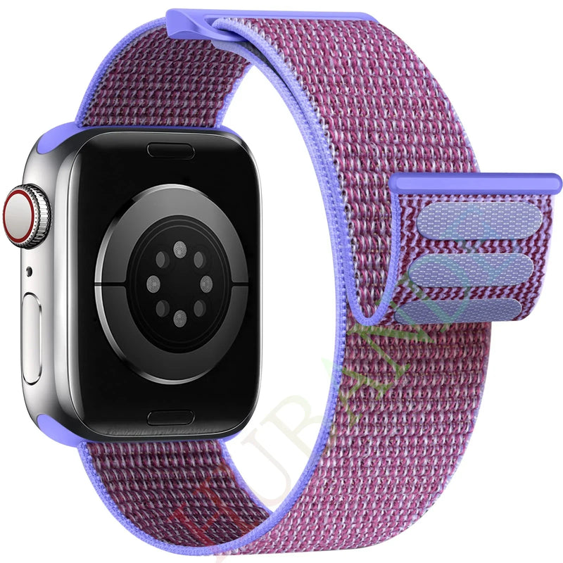 Nylon Loop Strap for Apple, Watch Sport Band Bracelet for Series Ultra 8/7/6, SE, 5, 4, 38mm to 49mm