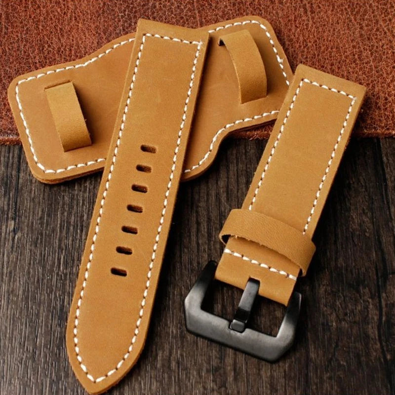 Genuine Cowhide Leather Watch Strap for Panerai PAM111, 441 & Diesel – 22mm, 24mm, 26mm