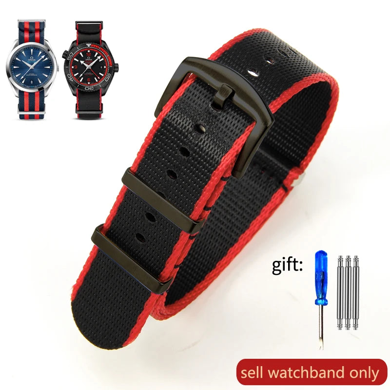 Breathable Soft Nylon Watchband – 20mm & 22mm Strap for Omega, Longines, Seiko, Casio, Mido