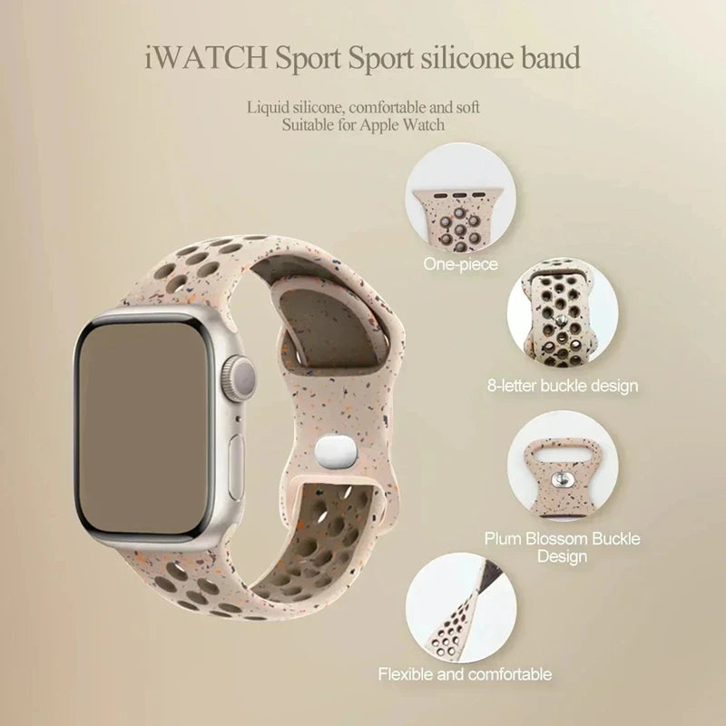 Strap For Apple Watch Band - Silicone Sport Bracelet for Series 10, 9, 8, Ultra, SE, 7, 6, 5, 44mm, 49mm, 40mm