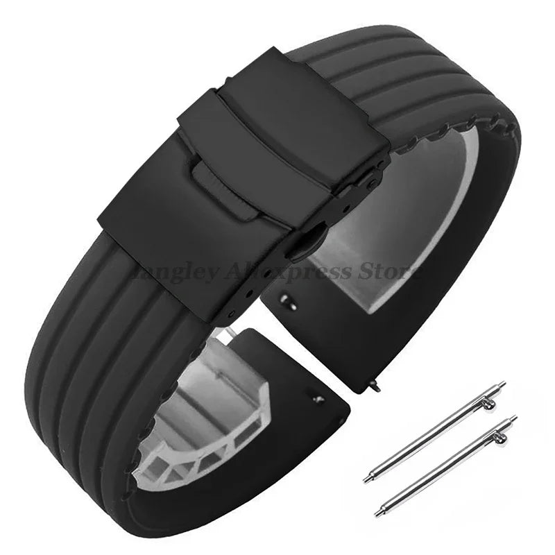 8mm 20mm 22mm 24mm Quick Release Silicone Watchband for Huawei, Fossil, Seiko & More