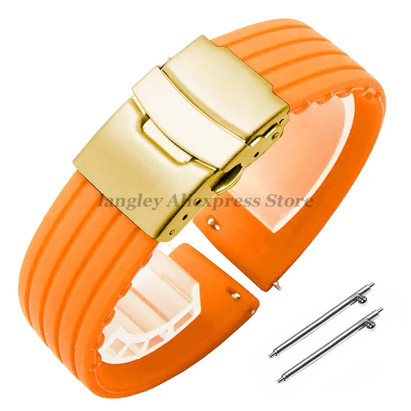 8mm 20mm 22mm 24mm Quick Release Silicone Watchband for Huawei, Fossil, Seiko & More