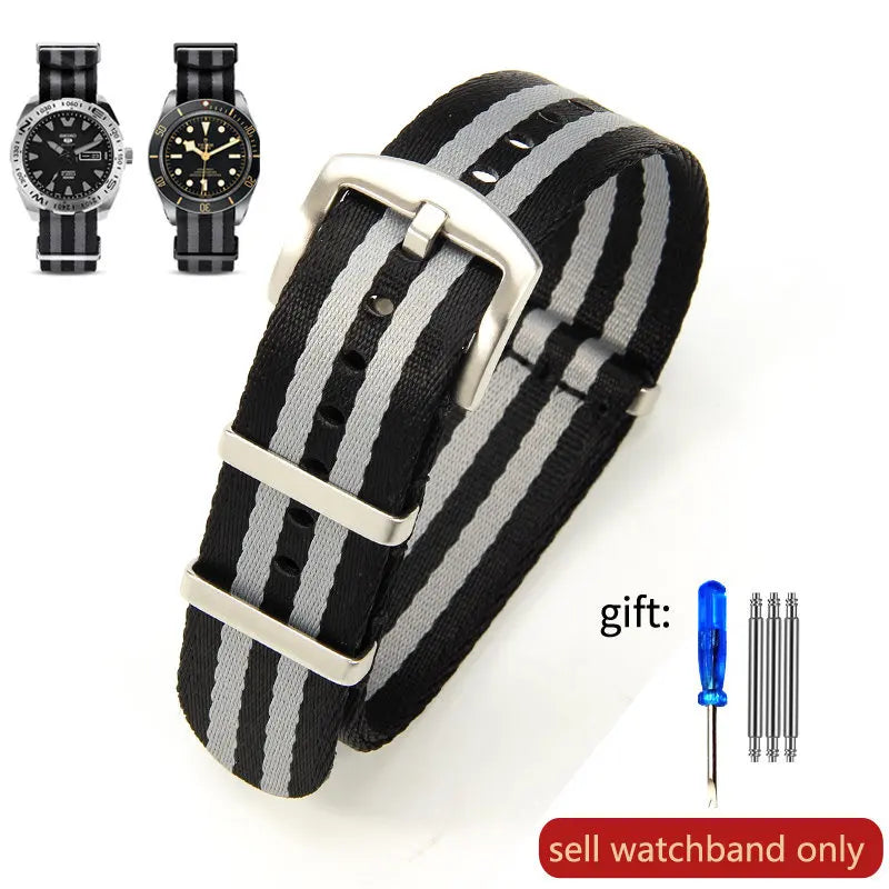 Breathable Soft Nylon Watchband – 20mm & 22mm Strap for Omega, Longines, Seiko, Casio, Mido